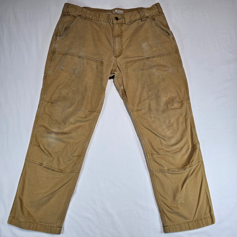 Carhartt Mens Relaxed Fit Double Front Duck Work Pants Tan Brown Utility Trouser